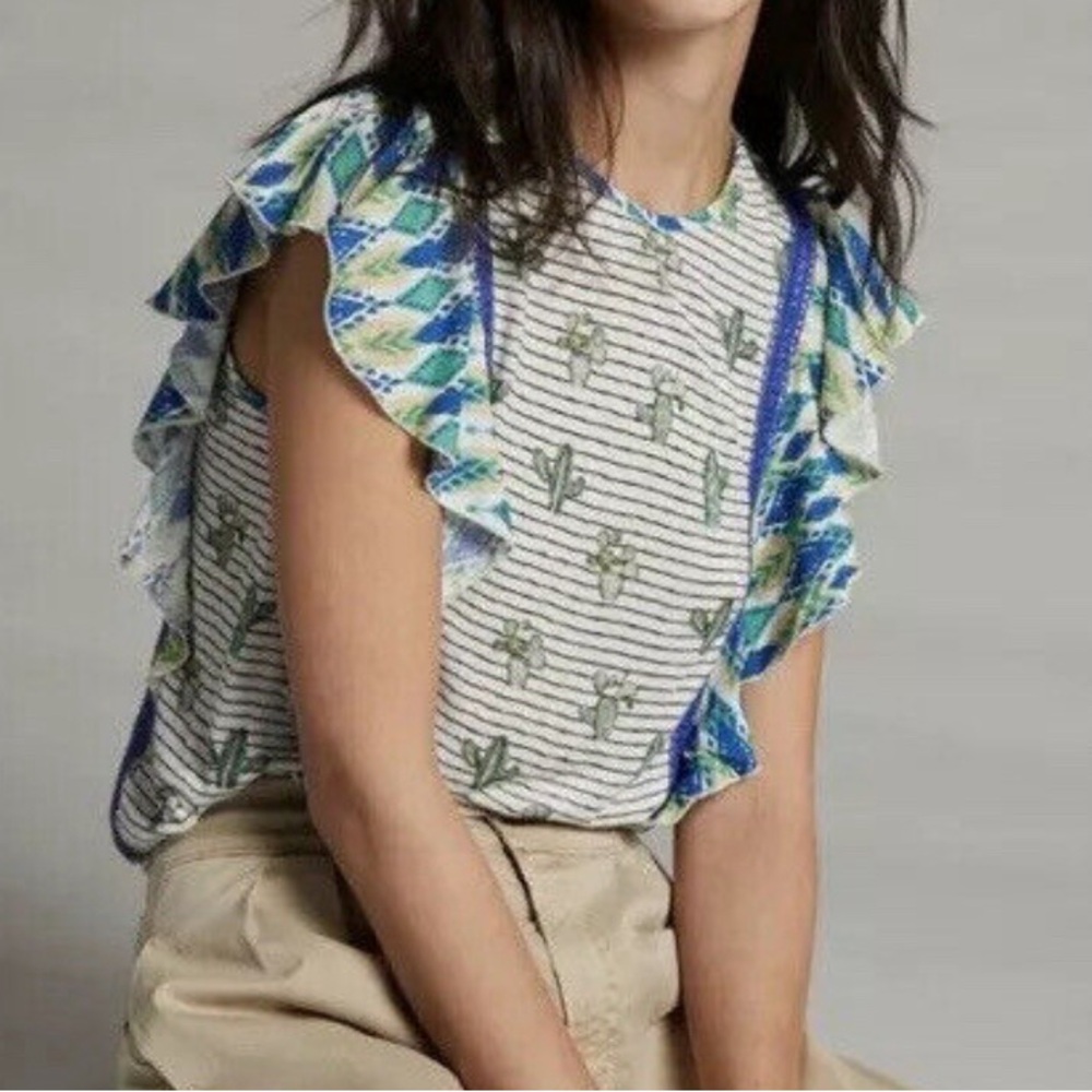 Anthropologie Conditions Apply Cactus striped top